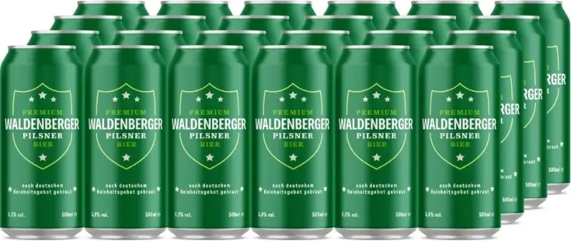 🍻 Waldenberger Premium Pilsner Bier 24 x 0,5L ab 11,43€ (statt 16€) – nur 0,50€/Dose