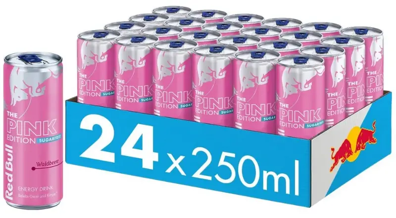 🥤 24x Red Bull Pink Edition mit Waldbeere ab 23€ (statt 28€) 👉🏻 0,96€ pro Dose