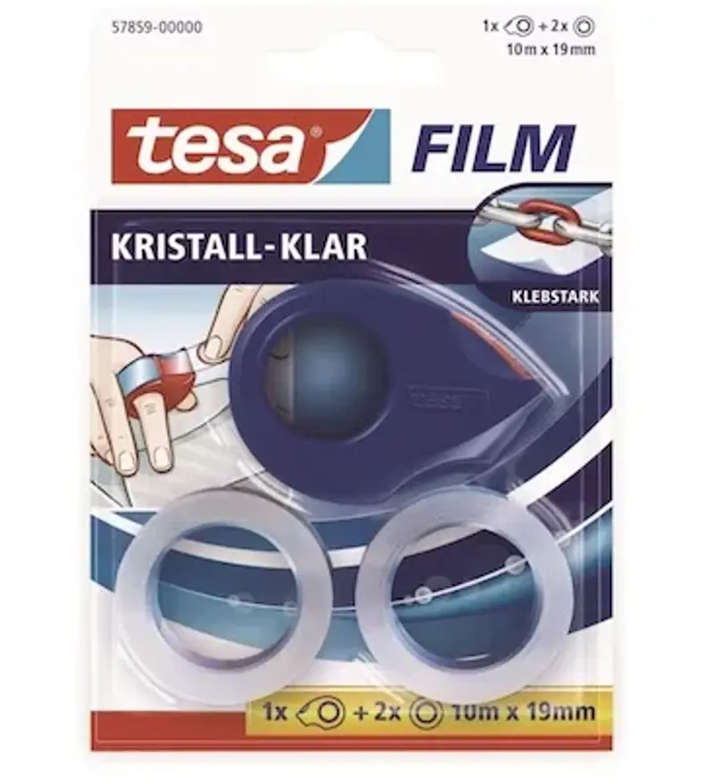 📦 tesafilm Mini Abroller inkl. 2 x Kristall Klar Rollen, 10M für 2,44€ (statt 8€)