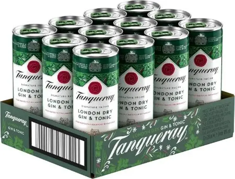 🍸 12er Pack Tanqueray London Dry Gin & Tonic Mix je 250ml für 14,99€ 💥 (statt 38€)