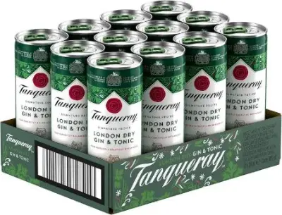 🍸 12er Pack Tanqueray London Dry Gin & Tonic Mix je 250ml für 14,99€ 💥 (statt 38€)