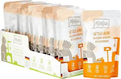 🐈 12er Pack MjAMjAM Katzen Nassfutter mit Huhn ab 12,59€ (statt 19€)