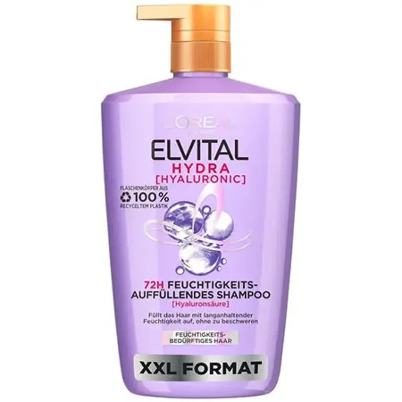 🧴 1 Liter L’Oréal Paris Elvital Hydra Hyaluronic Shampoo ab 7,21€ (statt 10€)