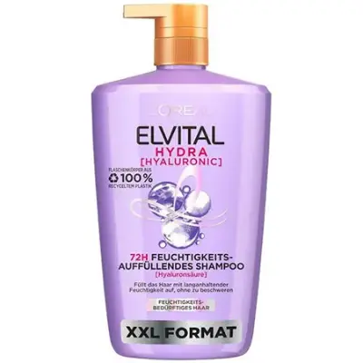 🧴 1 Liter L’Oréal Paris Elvital Hydra Hyaluronic Shampoo ab 7,21€ (statt 10€)