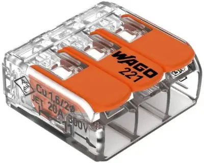 ⚡️ 50er Pack WAGO (221-413) 3 Leiter Verbindungsklemmen für 14,99€ (statt 23€)