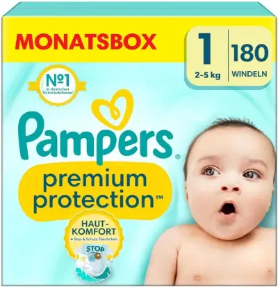 👶 180er Pack Größe 1 Pampers Baby Windeln – 2 bis 5 kg ab 26,63€ (statt 35€)