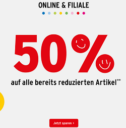 Ernstings Family: 50% Rabatt auf die bereits reduzierten Artikel im Sale