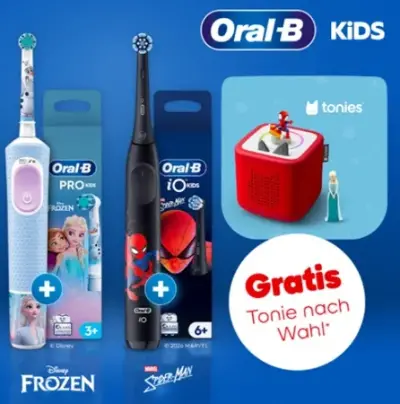 Schon mitgemacht? 🦒 Beim Kauf einer Oral-B Kinderzahnbürste + Aufsteckbürsten eine tonies Hörfigur gratis dazu