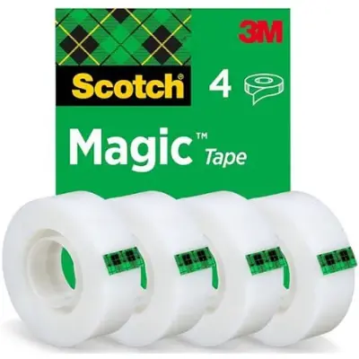 4er Pack Scotch Magic Tape, 19mm × 33m, beschriftbar ab 13,34€ (statt 17€)