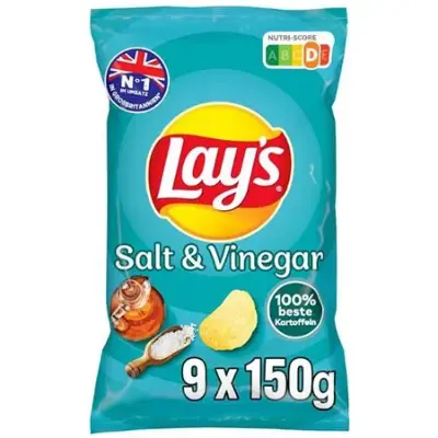 1,35kg 🥔 9x Lay’s Salt & Vinegar Kartoffelchips je 150g für 12,99€ (statt 18€)