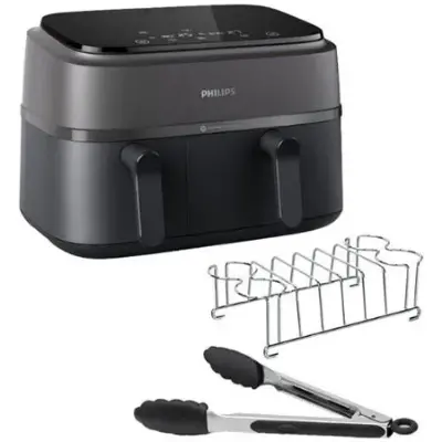 🍟 Philips Dual Basket Airfryer 3000-Serie mit Frühstücksset für 119,99€ (statt 140€)