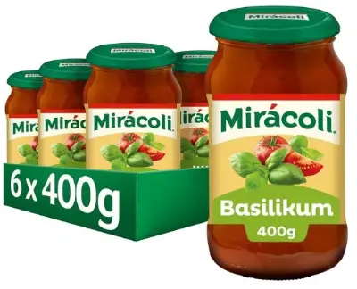 🌱🍅 6x MIRÁCOLI Pasta Sauce Basilikum (je 400g) ab 9,49€ (statt 16€) – 1,58€ pro Glas