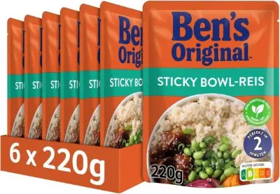 🍚 6x Bens Original Express Sticky Bowl-Reis, 220g ab 6,45€ (statt 14€)