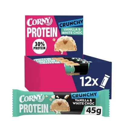 🍫 12er Pack Corny Protein Crunchy Vanilla & White Choc Flavor ab 20,53€ (statt 27€)