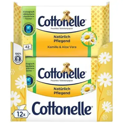 🧻 504x Cottonelle Feuchtes Toilettenpapier, Kamille & Aloe Vera ab 12,85€ (statt 19€)