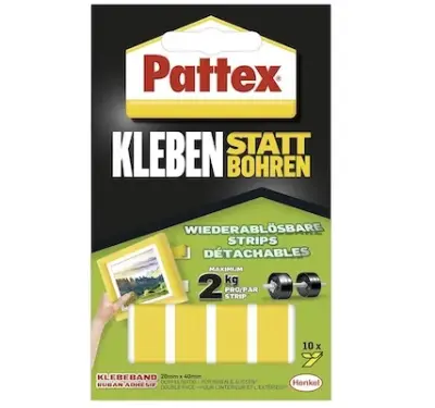 🤌 10er Pack Pattex Kleben statt Bohren Klebe-Strips ab 1,89€ (statt 5€)