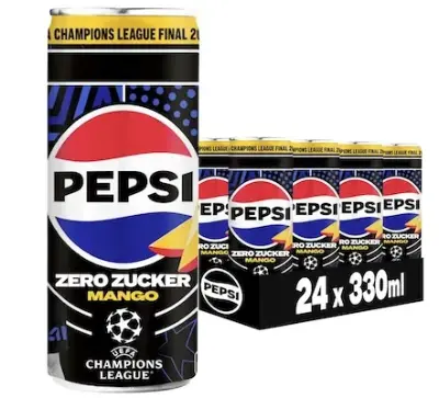 🥭 24x Pepsi Zero Zucker Mango für 14,99€ (statt 19€) – nur 0,63€/Dose