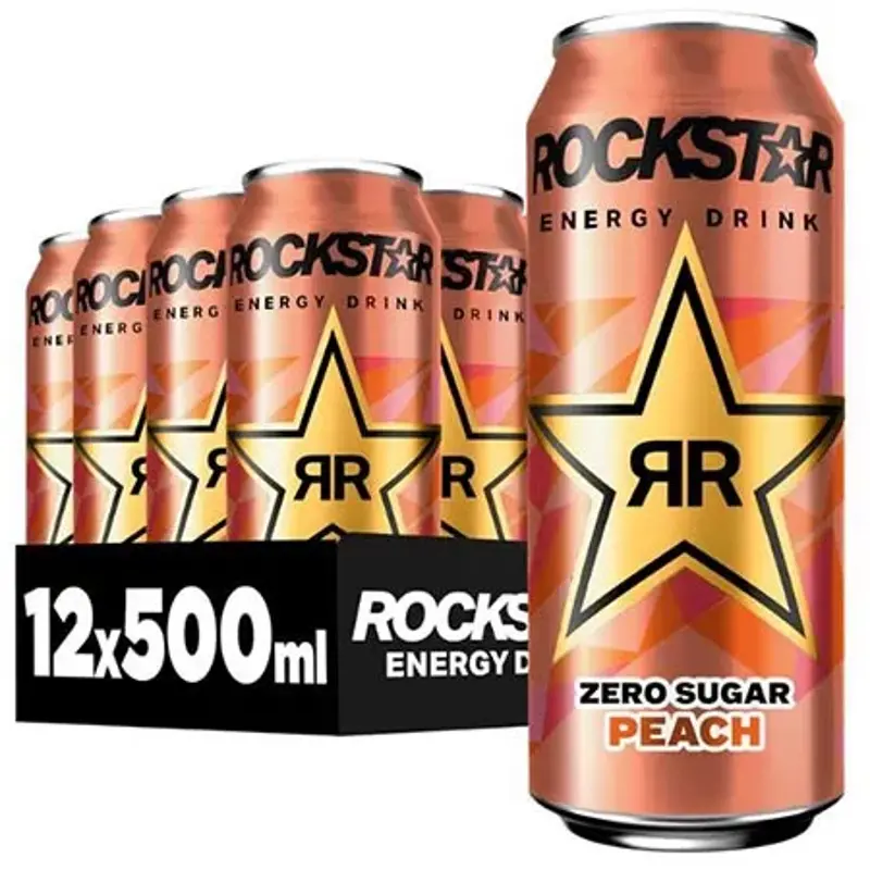 🍑 12x Rockstar Energy Drink Peach Zero Sugar ab 9€ (statt 16€) – nur 0,75€ pro Dose!