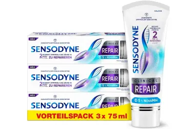 🦷 3x Sensodyne Clinical REPAIR 75ml mit 5 % NovaMin für 15€ (statt 21€)