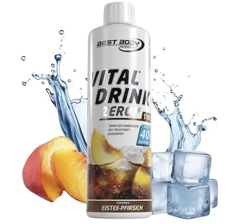 🍑 500 ml Best Body Nutrition Vital Drink ZEROP Eistee-Pfirsich ab 5€ (statt 9€)