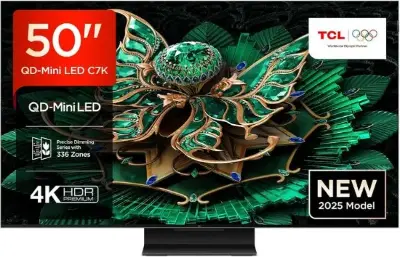 📺 TCL 50C7K 50″ QD-Mini LED 4K HDR TV mit 144Hz für 499€ (statt 579€)