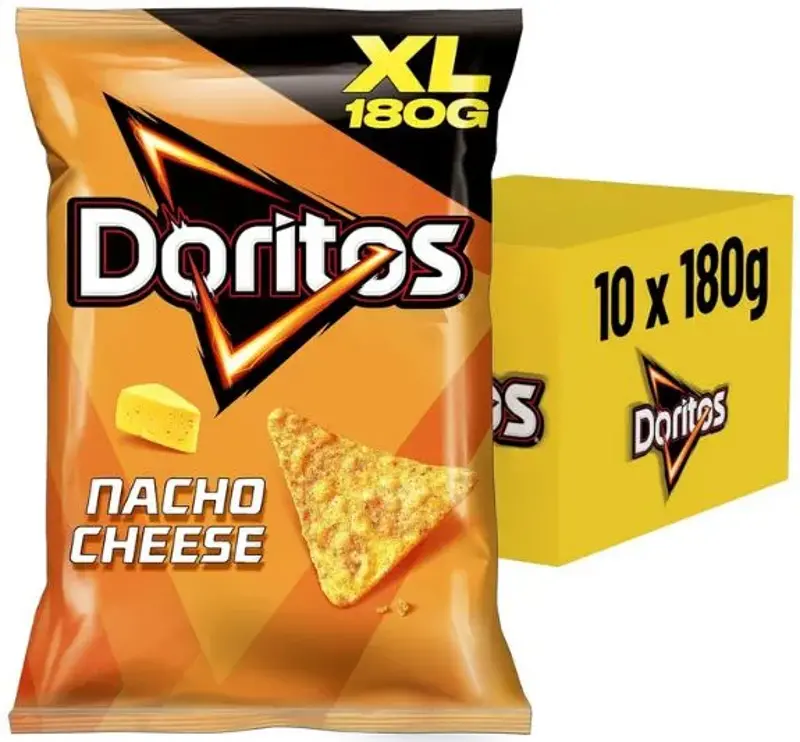 🌮 1,8Kg! 10er Pack Doritos Nacho Cheese Tortilla Nachos XL, je 180g für 11,42€ (statt 24€)