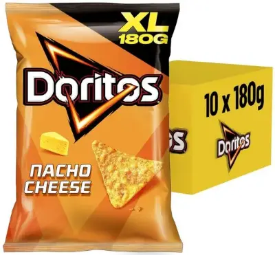 🌮 1,8Kg! 10er Pack Doritos Nacho Cheese Tortilla Nachos XL, je 180g für 11,42€ (statt 24€)