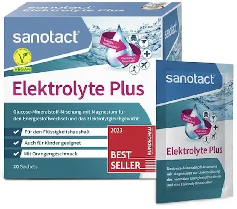 🍊 20er Pack sanotact Elektrolyte Plus mit Orangengeschmack ab 3€ (statt 5€)