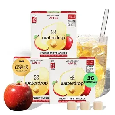 🍎 36er Pack Waterdrop Apfel Microdrink Flavour Drops zuckerfrei ab 18,34€ (statt 27€)