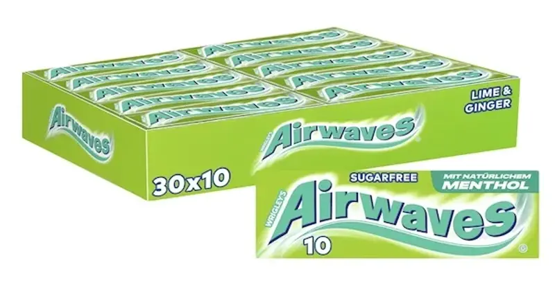🍋‍🟩 300er Pack Airwaves Lime & Ginger Gum Kaugummi zuckerfrei ab 15€ (statt 20€)