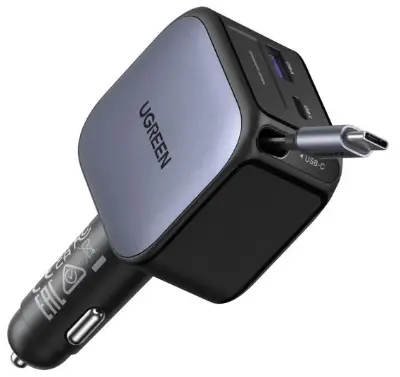 ⚡ UGREEN Nexode 60W 3-Port USB-C ausziehbares Kfz Ladegerät für 11,99€ (statt 17€)