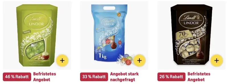 🤤🍫 Amazon: Lindt im Sale mit bis zu -46% z.B. 375g Cornet Kugeln Gold Mischung für 10€ (statt 12€)