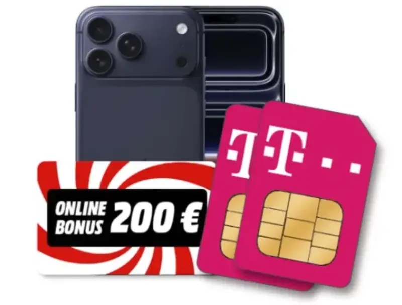 Gewinn! 🍏 Apple iPhone 17 Pro Max für 159€ + Telekom 50GB + 5GB für 54,98€ mtl. + 250€ Bonus