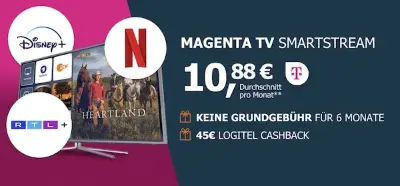 📺 MagentaTV SmartStream mit Netflix uvm. für eff. 10,46€ mtl. (statt 17€)