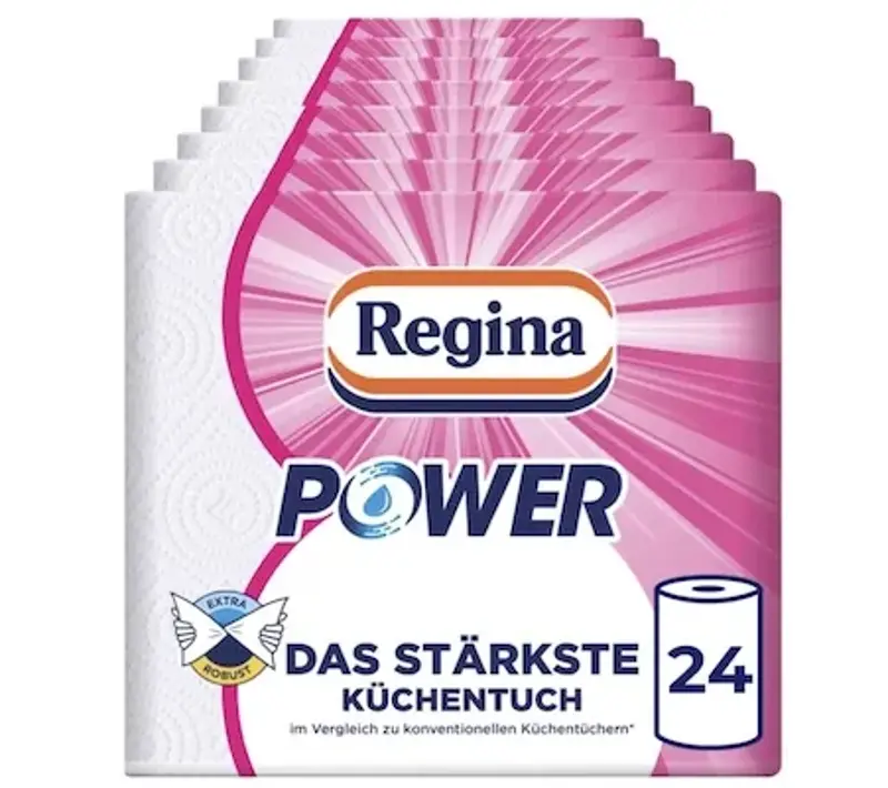 🧻 24 x 43er Rolle Regina Power Küchentücher 2-lagig für für 16,97€ (statt 22€)