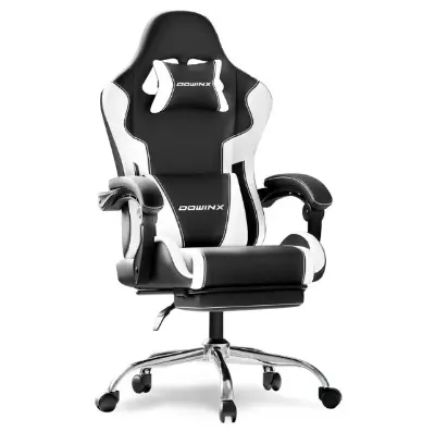 💺 Dowinx 66D58C Gamingstuhl mit Fußstütze und Massage Lendenstütze für 49,99€ (statt 100€)