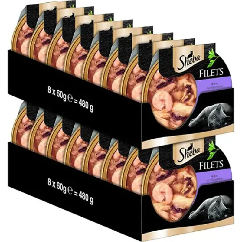 🦐 16er Pack Sheba Filets Huhn mit Garnelen, je 60g ab 14,93€ (statt 22€)