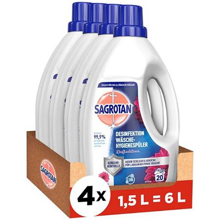 🧼 4 x 1,5 Liter Sagrotan Wäsche-Hygienespüler Duftedition ab 10,76€ (statt 21€)
