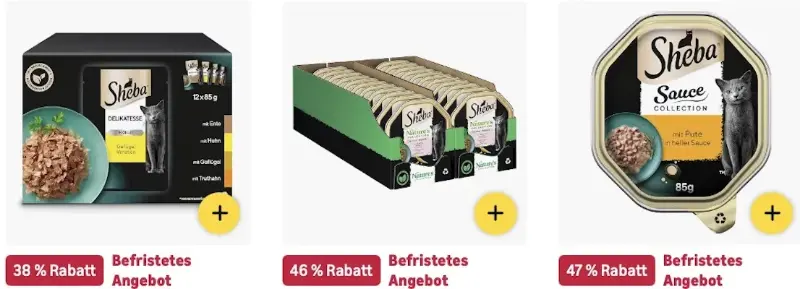 😻🐈⬛🐈 Amazon: Bis zu -47% auf Felix, Sheba, Whiskas z.B. Tasty Duo Surf & Turf in Gelee für 23€ (statt 34€)