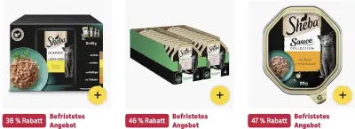 😻🐈‍⬛🐈 Amazon: Bis zu -47% auf Felix, Sheba, Whiskas z.B. Tasty Duo Surf & Turf in Gelee für 23€ (statt 34€)
