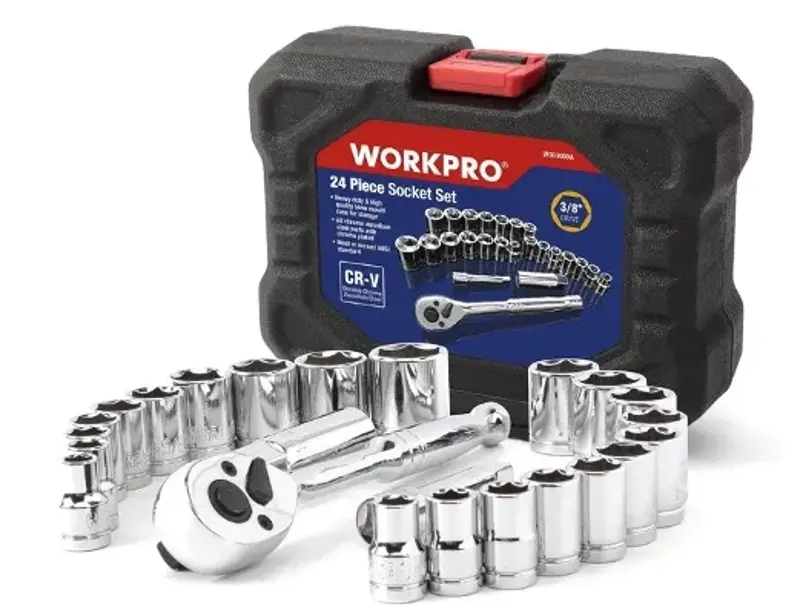 🔩 WORKPRO Steckschlüsselsatz mit 3/8″ Umschaltknarre ab 9,49€ (statt 28€)