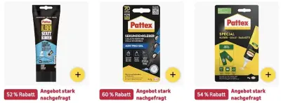 👨🏻‍🔧 Amazon: Bis zu -60% Sale auf Pattex – Montage- & Spezialkleber etc. 👉🏻 650g Kraftkleber für 10€ (statt 14€)