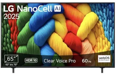 🔝📺 LG 65NANO80A6B – 65 Zoll 4K NanoCell AI TV für 499€ (statt 589€)