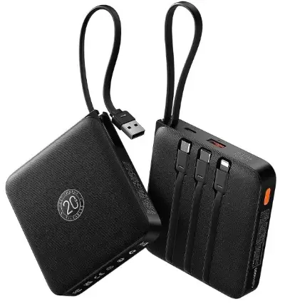 🔋 Coowisty 22,5W Powerbank mit Kabel & 20.000mAh für 12,49€ (statt 25€)