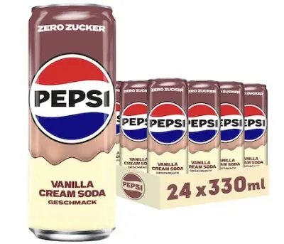 🥤 24x Pepsi Zero Zucker Vanilla Cream Soda, 330ml ab 17,09€ (statt 24€) – nur 0,71€/Dose