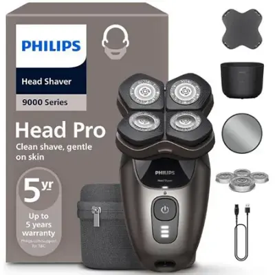 🪒 Philips Head Shaver Pro Series 9000 Glatzenrasierer für 99,99€ (statt 128€)