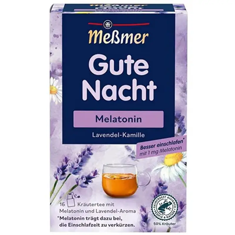 🍵 4 x 16er Pack Meßmer Gute Nacht Melatonin Kräutertee ab 8,96€ (statt 11€)
