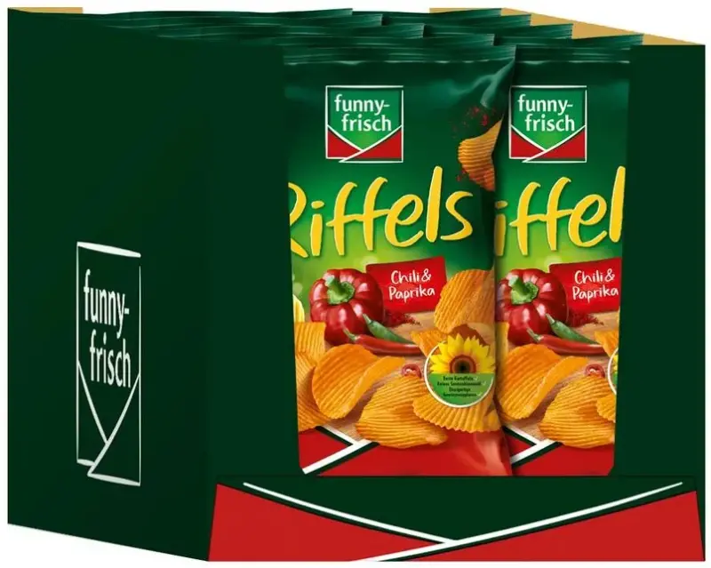 KRASS! 1,5kg! 🔥 10er Pack Funny-Frisch Riffels Chili & Paprika, je 150g ab 11€ (statt 22€)