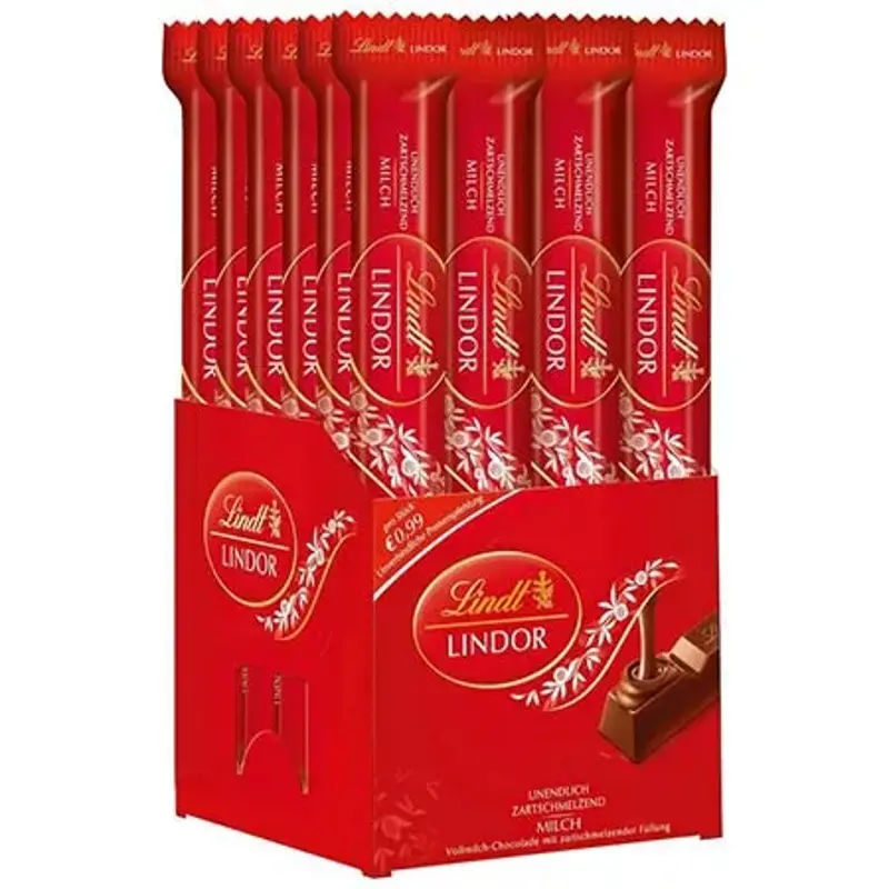 Fast 1kg! 🍫 24x Lindt Lindor Vollmilch Schokoladen-Sticks für 22,77€ (statt 30€)