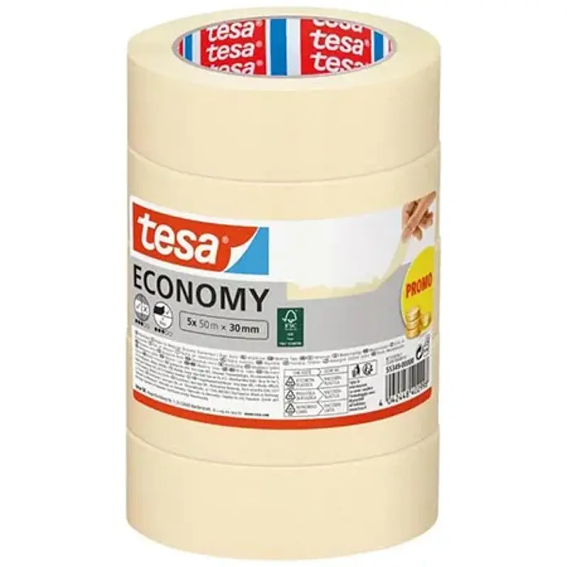 🏠 5er Pack tesa Economy Malerband in 50m x 30mm ab 9,97€ (statt 15€)